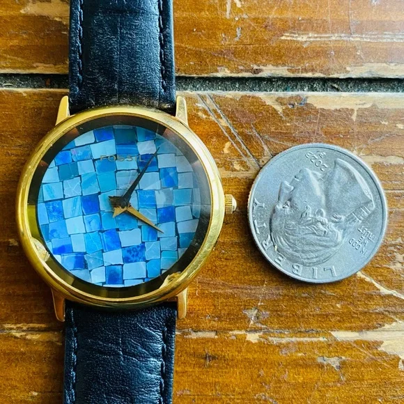 1994 FOSSIL ABALONE SHATTERED WATCH PC-7306 - www.disolcolor.com